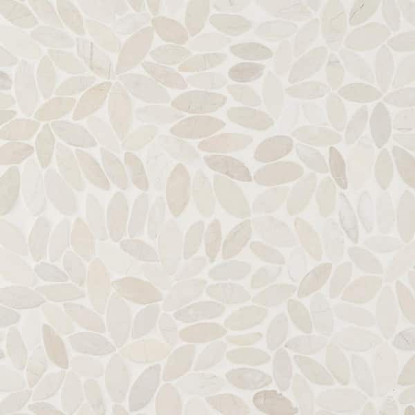 Ivy Hill Tile Countryside Flower White 11.81 in. x 11.81 in. Natural Stone Floor and Wall Mosaic Tile (0.97 sq. ft./Each)