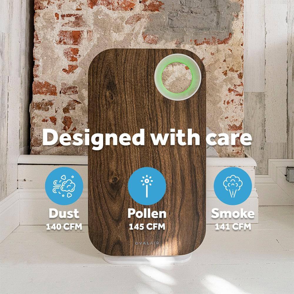 Dark Wood 3-Stage H13 True HEPA Air Purifier for 600 sq. ft.