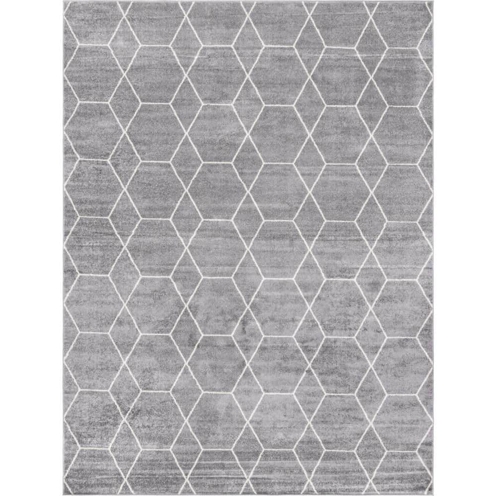 Trellis Frieze Geometric Light Gray 10 ft. x 13 ft. Area Rug price history on PriceWatchPro