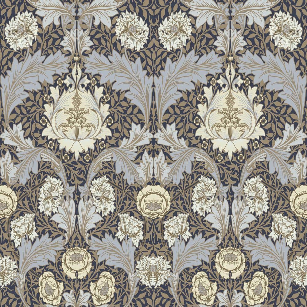 Blue Myrtle Blue Floral Ogee Wallpaper price history on PriceWatchPro