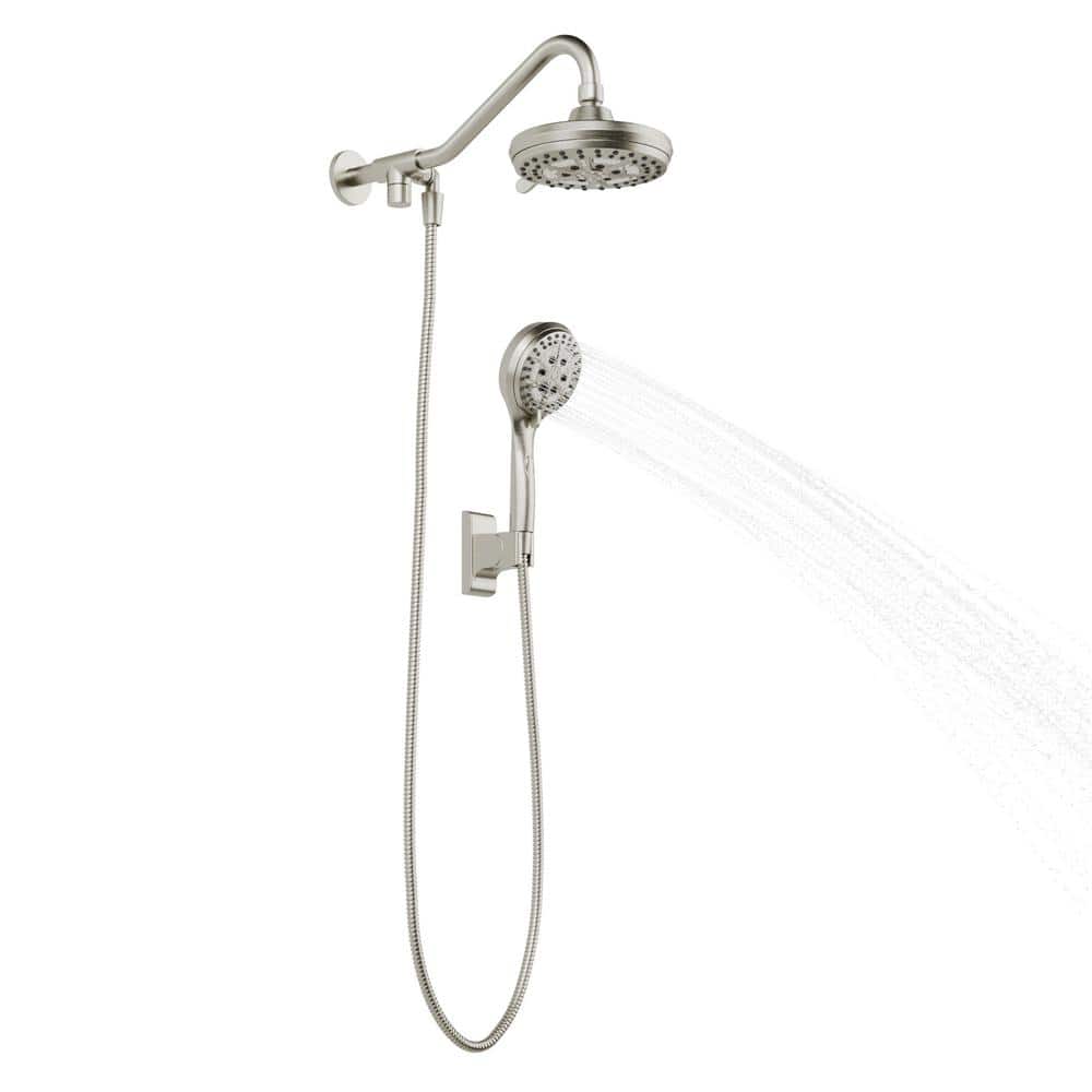 Brushed Nickel Multi-Function Handheld Rain Shower System