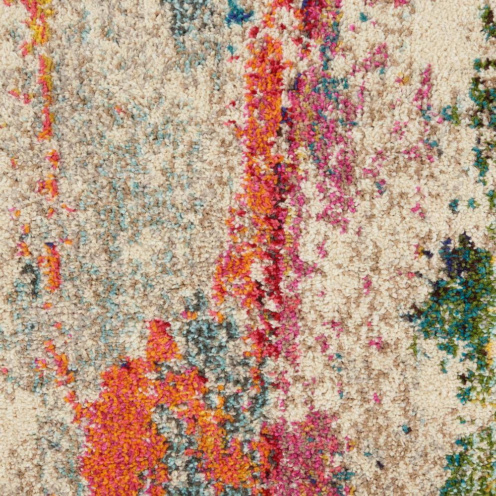 Ivory and Multicolor Abstract Hand-knotted Area Rug
