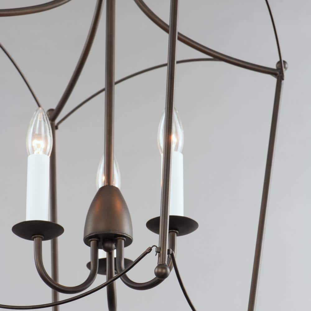 Plumette 3-Light Chestnut Bronze and Crystal Pendant Chandelier
