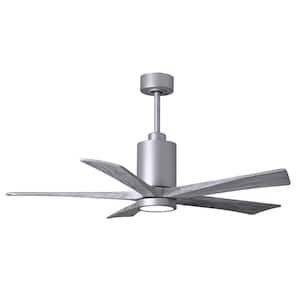 Patricia 52 in. LED Indoor/Outdoor Damp Brushed Nickel Ceiling Fan with Light with Remote Control and Wall Control