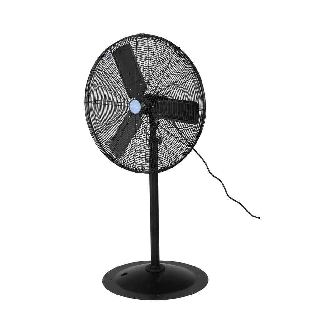 iLiving 30-Inch Black Adjustable Height Pedestal Floor Fan