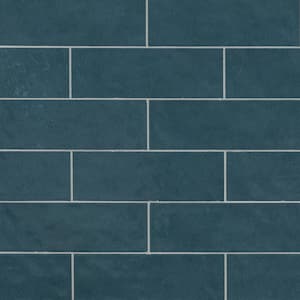 Aiden Blue 4 in. x 12 in. Glossy Ceramic Wall Tile (7.59 sq. ft./Case)