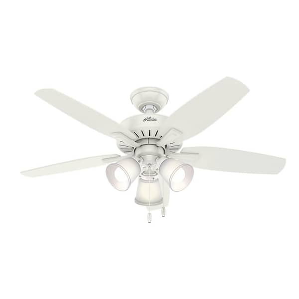 Hunter Oakfor 48 in. LED Indoor Fresh White Ceiling Fan with Light Kit