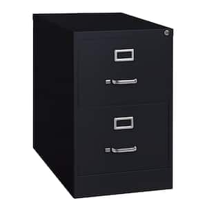 26.5 in. D 2-Drawer Black Metal Legal Width 18 in. W Vertical File Cabinet Commercial Grade