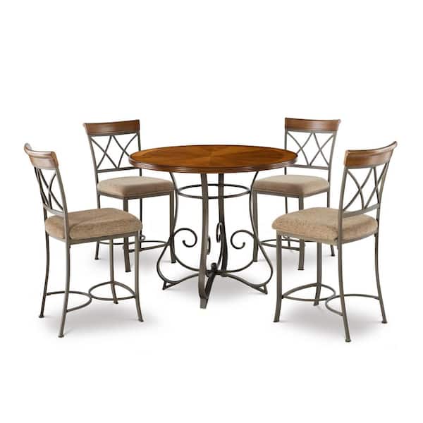 Powell Company Powell Killen Matte Pewter and Bronze Dining Set (5-Piece)