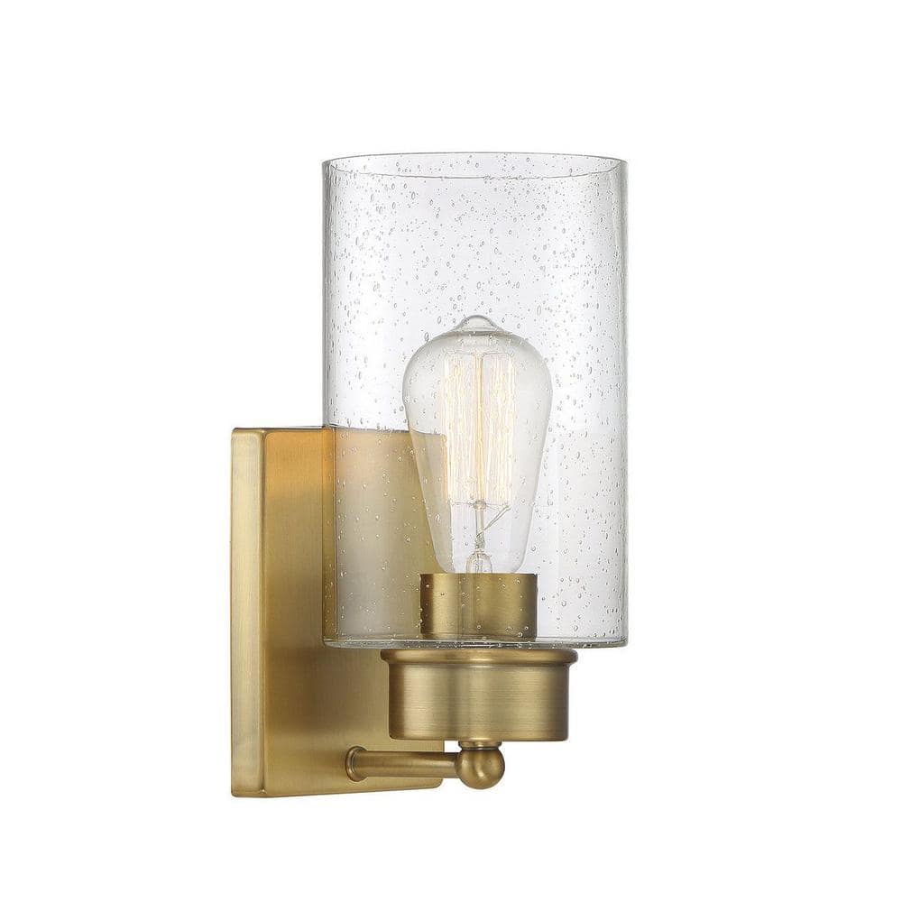 Edgewood Nickel Dimmable 1-Light Wall Sconce with Clear Glass