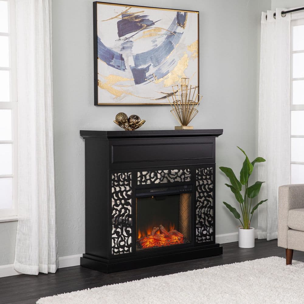 Wansford 45.75 in. Freestanding Metal Electric Fireplace in Black price history on PriceWatchPro