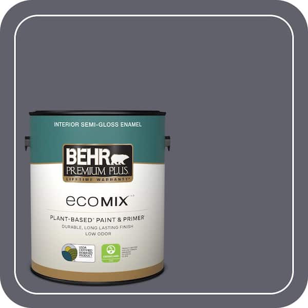 1 gal. #N540-6 Script Ink Semi-Gloss Enamel EcoMix Plant-Based Interior Paint & Primer