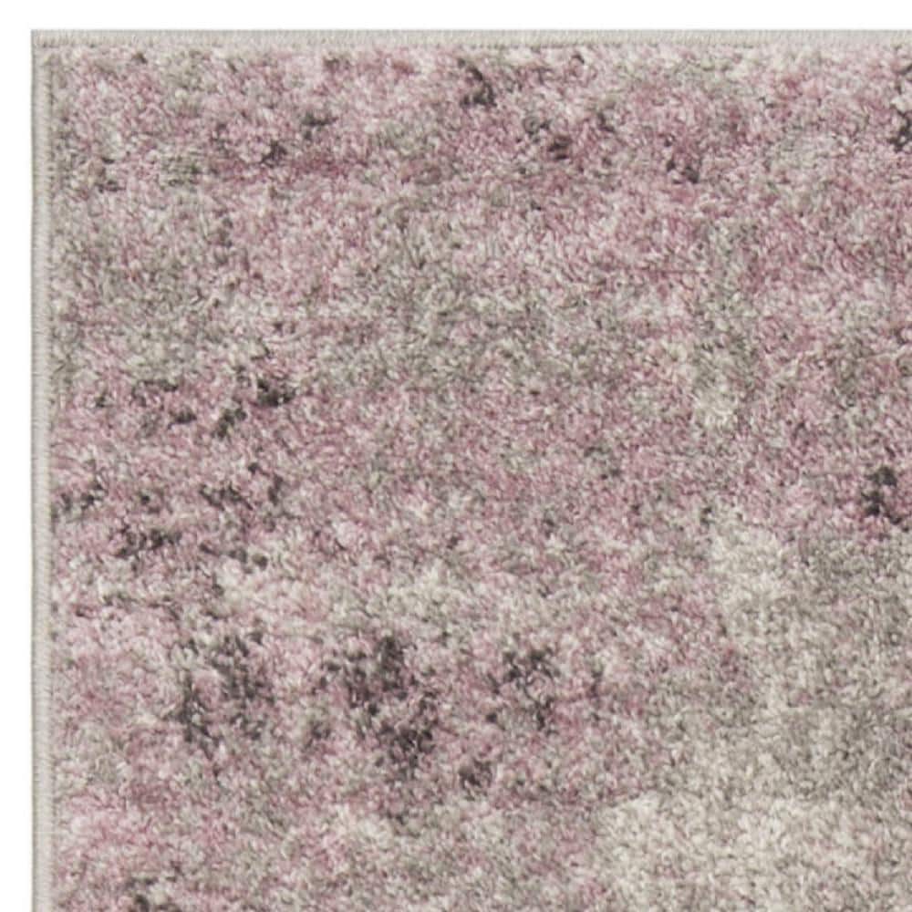 Gray and Purple Synthetic Modern Runner Rug, 2'6" x 6'