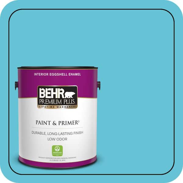 BEHR PREMIUM PLUS 1 gal. #P480-4 Rushing Stream Eggshell Enamel Low Odor Interior Paint & Primer