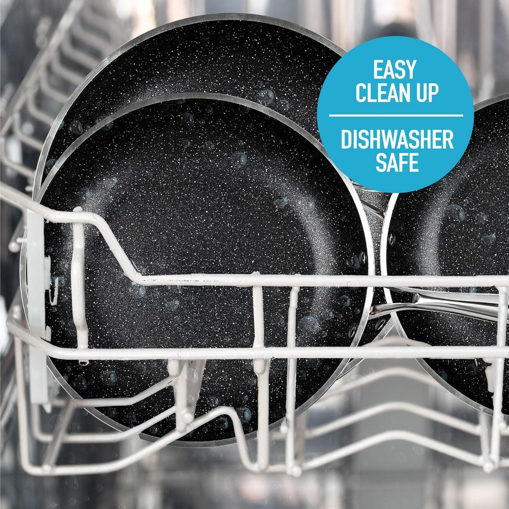 10-Piece Red Nonstick Aluminum Cookware Set with Glass Lids
