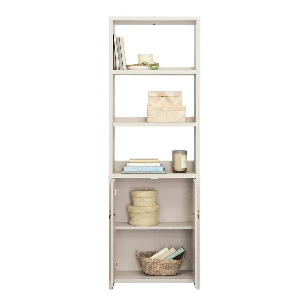 Dove Linen 70" Adjustable Bookcase with Doors