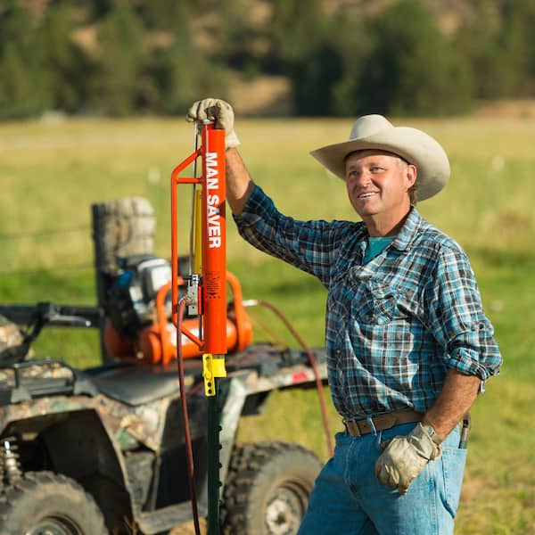MAN SAVER 6 in. x 6 in. x 31 in. Orange Steel Air-Powered T-Post