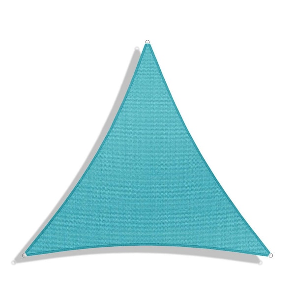13 x 13 x 13 ft. HDPE Sun Shade Sail Triangle Canopy Shades for Outdoor, Fabric Blockage 95% UV Resistant, Turquoise