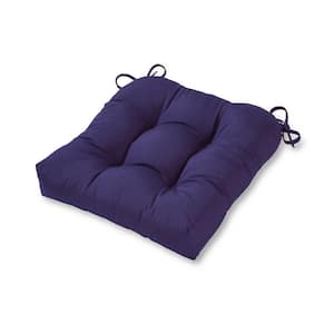 Solid Navy Square Tufted Outdoor Seat Cushion