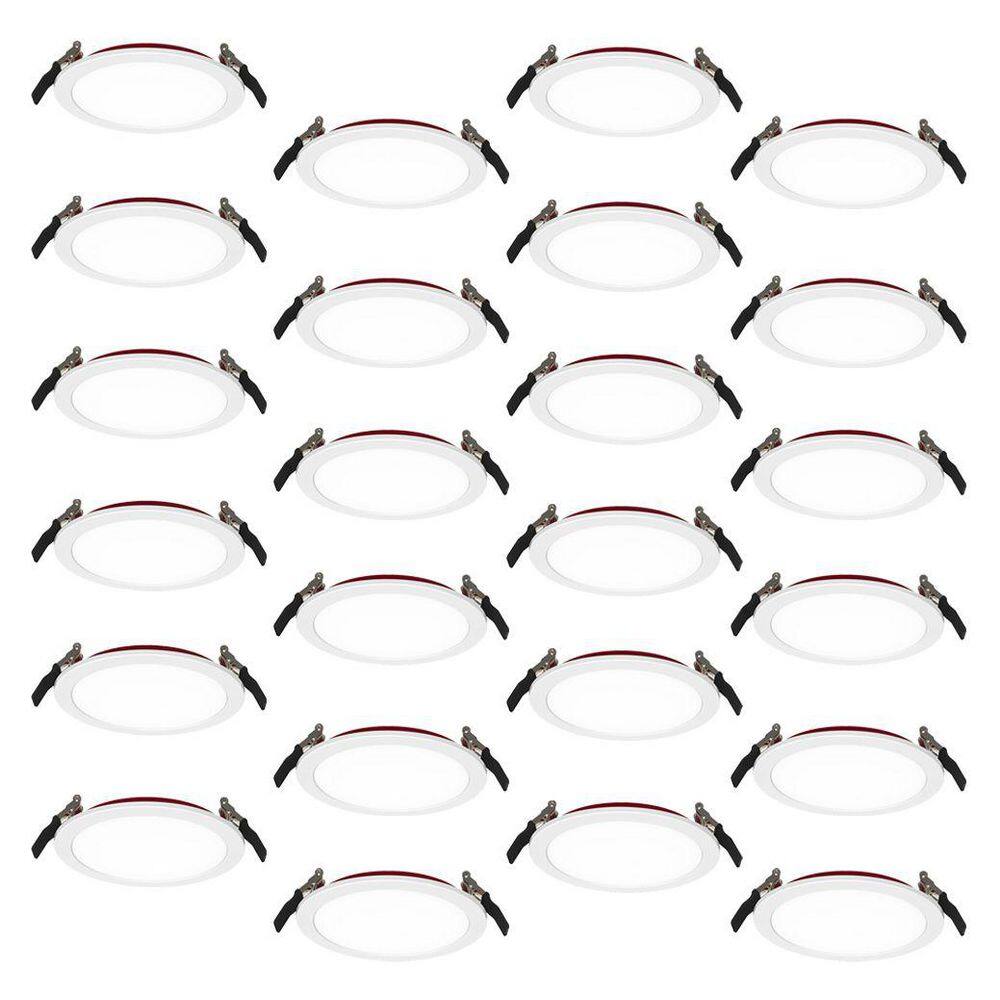 6 in. Fire Rated Slim Adjustable CCT IC Rated Dimmable Indoor Outdoor Integrated LED Recessed Baffle Trim 24-Pack price history on PriceWatchPro