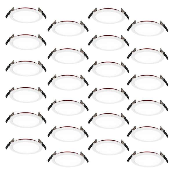 6 in. Fire Rated Slim Adjustable CCT IC Rated Dimmable Indoor Outdoor Integrated LED Recessed Baffle Trim 24-Pack