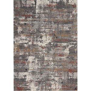 Tangra Grey/Multi 4 ft. x 6 ft. Abstract Geometric Contemporary Area Rug