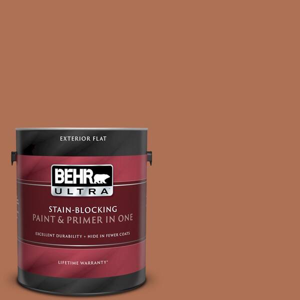 BEHR ULTRA 1 gal. #UL120-6 Glazed Pot Flat Exterior Paint and Primer in One
