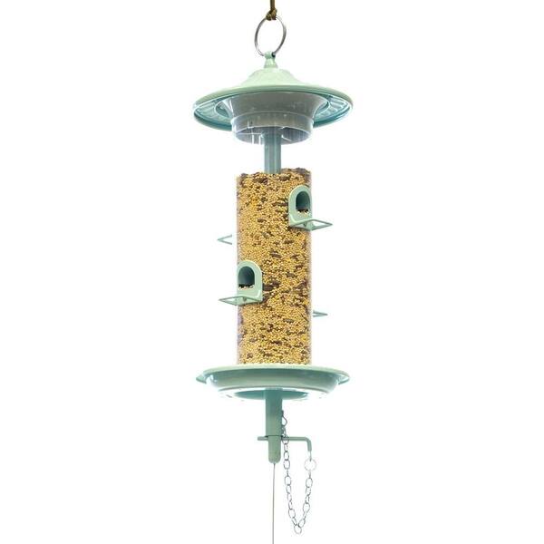 The Effort-Less Birdfeeder 300 Series 12 in. Tube Mix Seed Feeder in Green