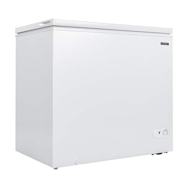 Costway Chest Freezer 7.0 cu. ft. Top Freezer Built-In and Standard Refrigerator with Upright Single Door and 4-Baskets in White