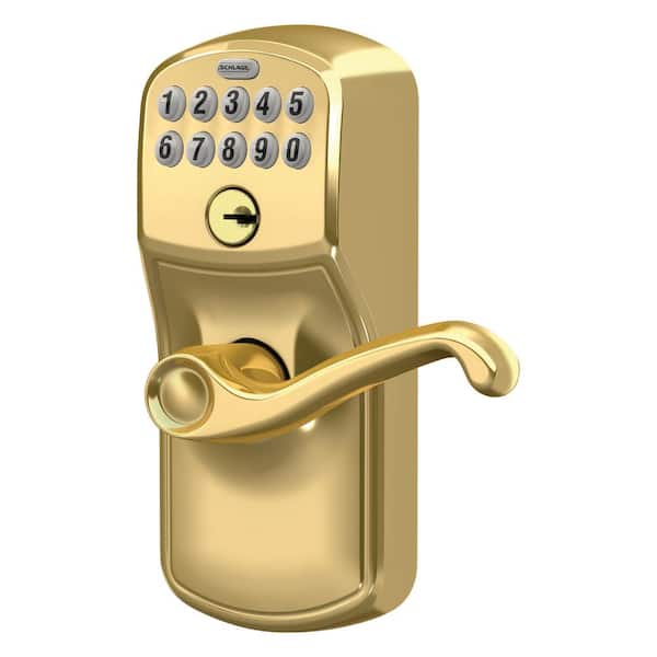 Schlage Plymouth Brass Keypad Deadbolt Lock