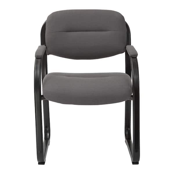 Office Star Products Deluxe Charcoal Fabric Visitors Chair with Heavy ...