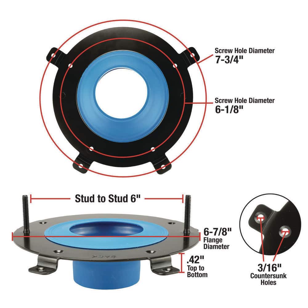 Danco Universal Black and Blue Toilet Flange Repair Ring