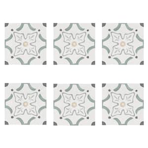 Aster Flora Green 8.77 in. x 8.77 in. Matte Porcelain Floor and Wall Tile (6.99 Sq. Ft./Case)