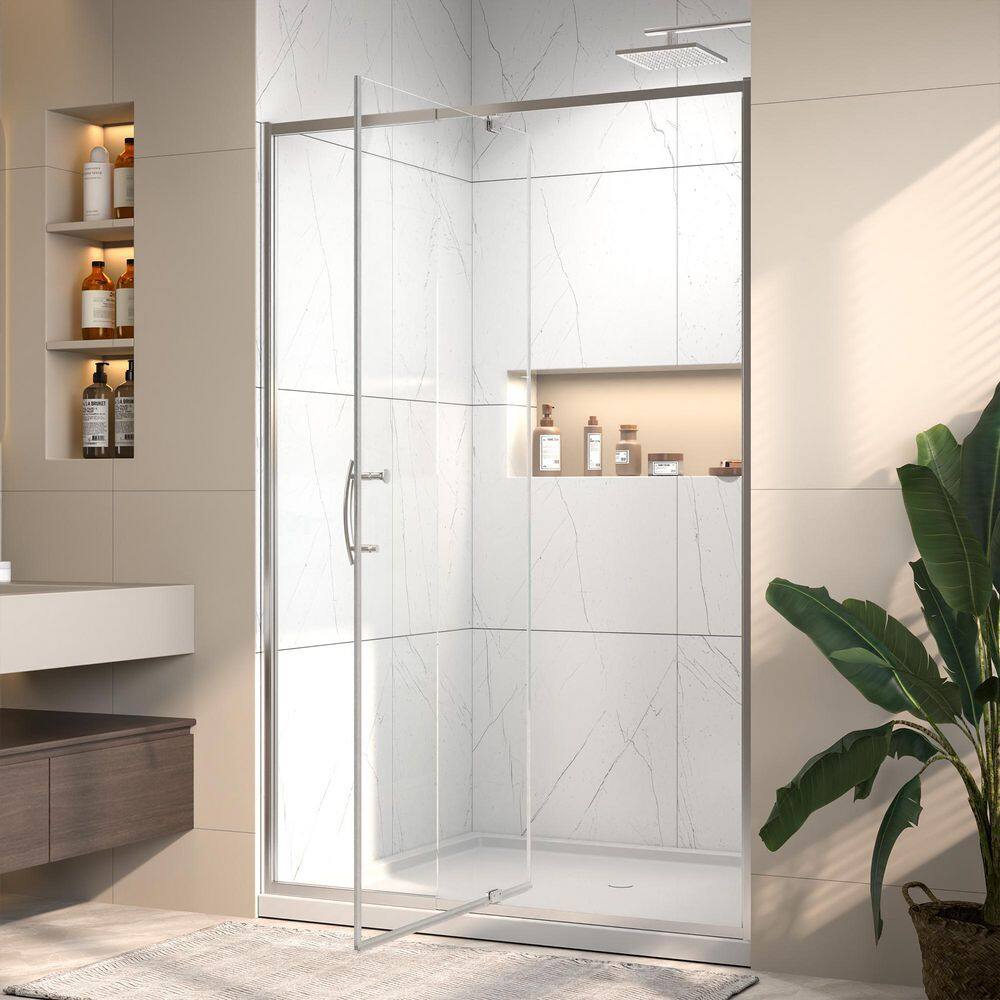 44-48 in. W x 71 in. H Pivot Framed Shower Door in Chrome with 1/4 in. (SGCC) Clear Glass,4 in. Adjustable Track price history on PriceWatchPro
