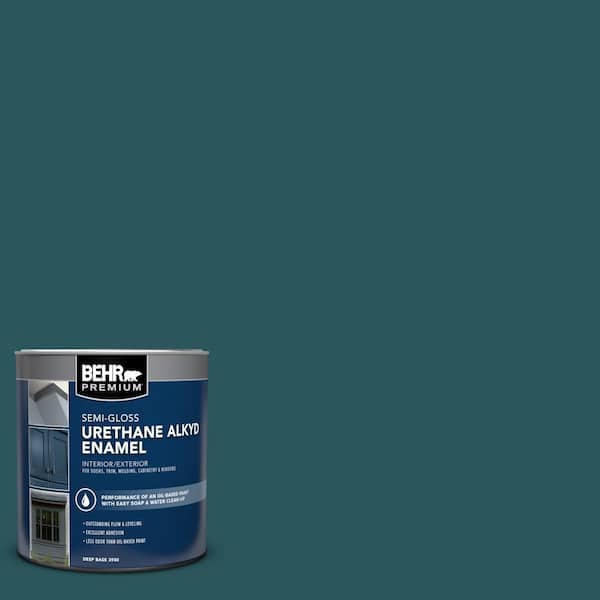1 qt. #MQ6-01 Ocean Abyss Urethane Alkyd Semi-Gloss Enamel Interior/Exterior Paint