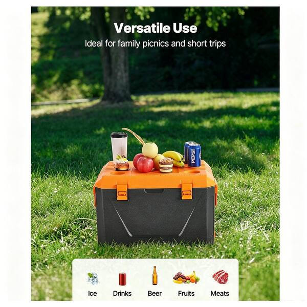 63 qt. 90 Can Large Capacity Insulated Hard Cooler Chest, Plastic