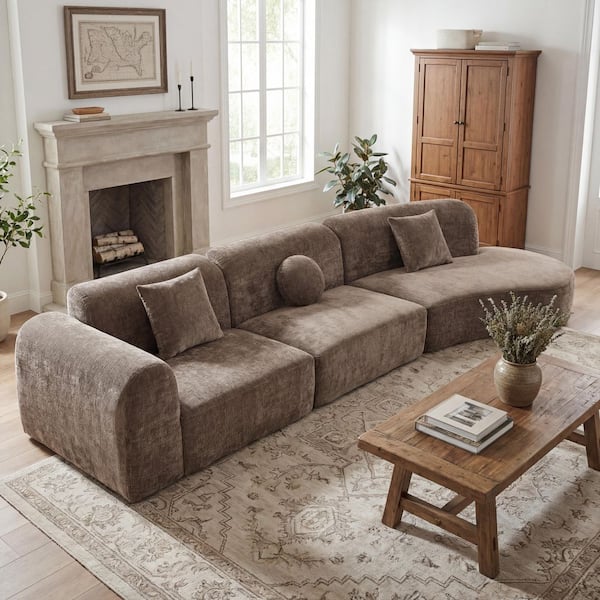 CHRISTOPHER KNIGHT HOME Finn Modern 122 in. Polyester Upholstery L