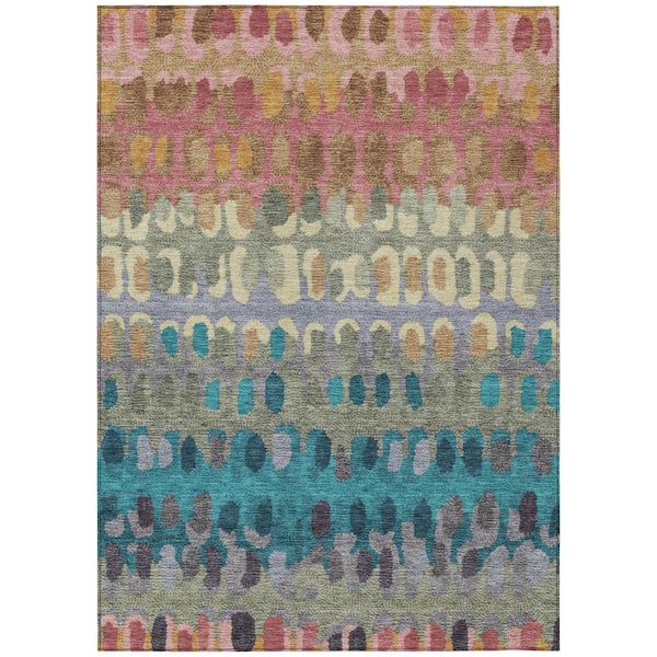 Chantille Machine Washable Indoor/Outdoor Abstract ACN2529 Blush 3 ft. x 5 ft. Area Rug