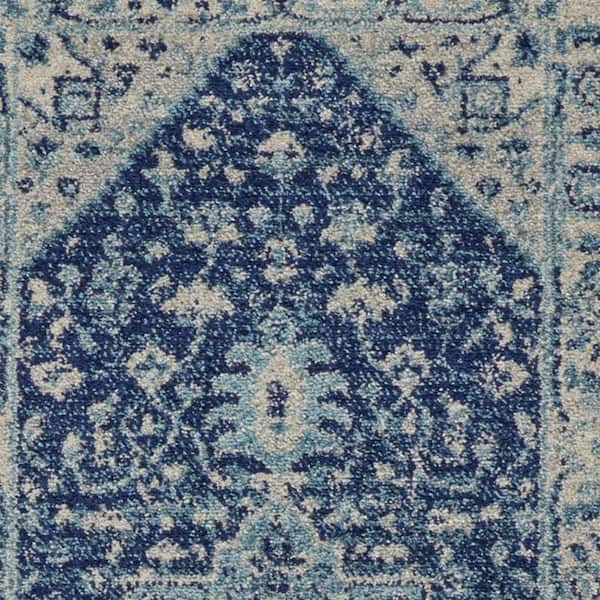 2 ft. x 4 ft. Ivory and Gray Floral Medallion Distressed Area Rug