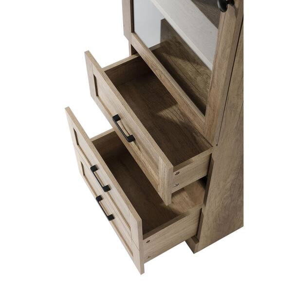 TIMELESS HOME 20 in. W x 18 in. D x 65 in. H Beige Freestanding