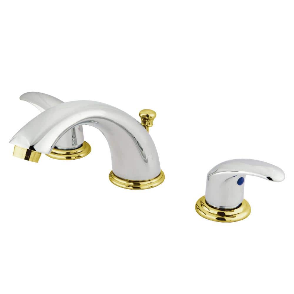 Kingston Brass Legacy 8 in. Widespread Double Handle Bathroom Faucet in  Polished Brass HKB6964LL