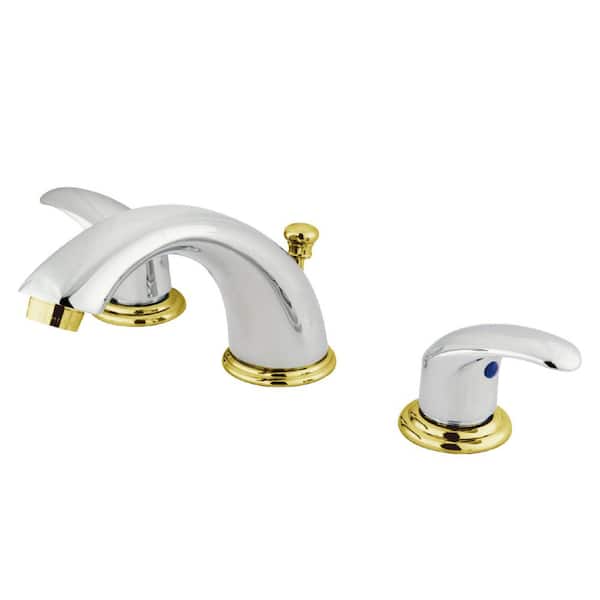 Kingston Brass Legacy 8 in. Widespread Double Handle Bathroom Faucet in Polished Brass