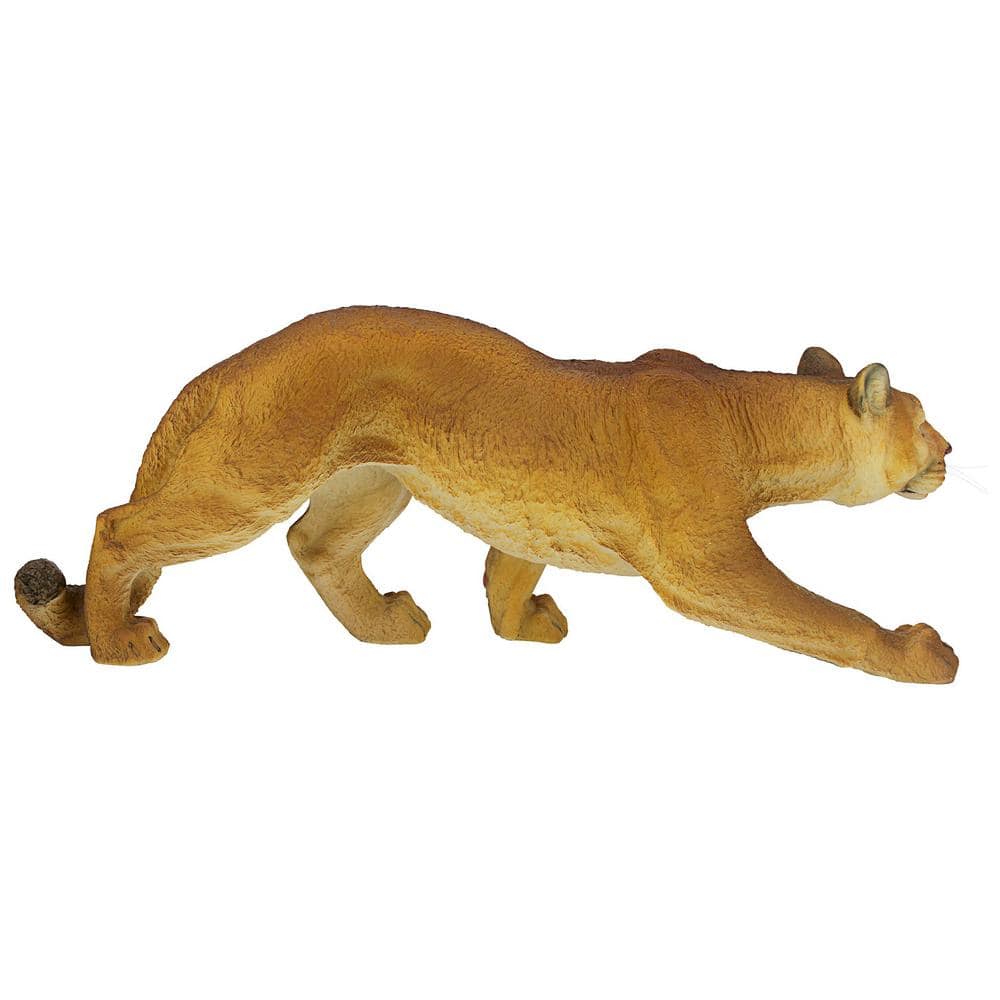 Realistic Hand-Painted Resin Mountain Cougar Garden Statue