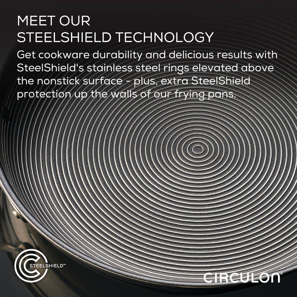 Circulon 14-Inch Stainless Steel Wok with Glass Lid
