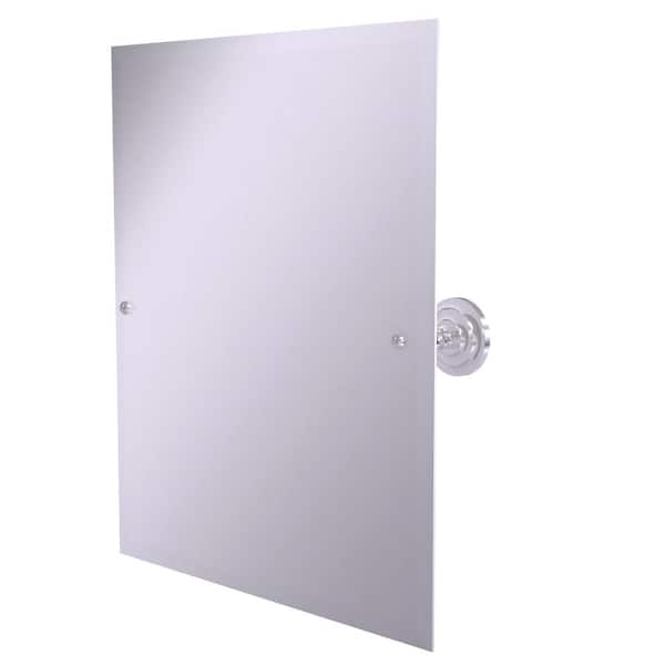Prestige Que New Frameless Rectangular Tilt Mirror with Beveled Edge in Satin Chrome