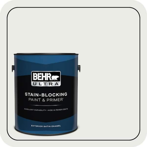 BEHR ULTRA 1 gal. #PPU12-12 Gallery White Satin Enamel Exterior Paint & Primer