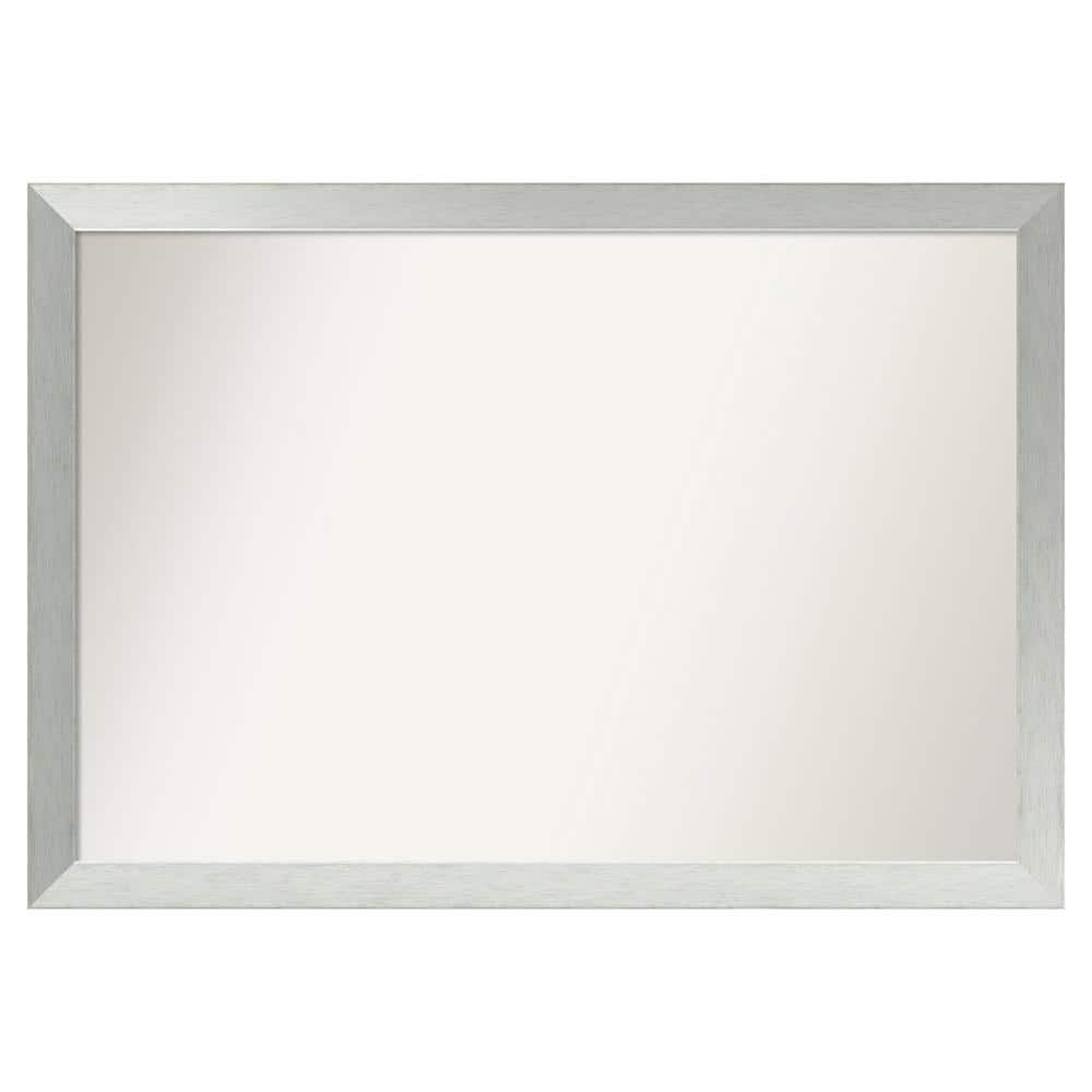 Brushed Sterling Silver 50 in. x 35 in. Custom Non-Beveled Wood Framed Bathroom Vanity Wall Mirror price history on PriceWatchPro