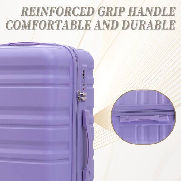 Tatahance 3-Piece Light Purple ABS Hardside Spinner Luggage Set