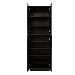 Anchester Assembled 30 in. x 84 in. x 24 in. Tall Pantry with 4 Doors in Dark Espresso