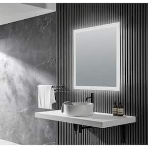 Volta 36 in. W x 36 in. H Frameless Square LED Wall Bathroom Vanity Mirror with Defogger in Silver